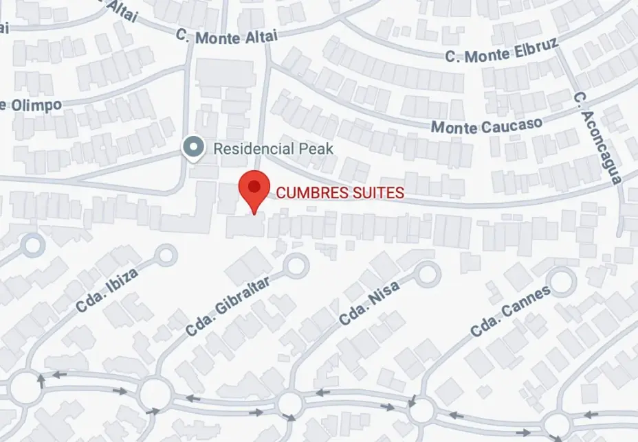 Mapa de ubicación Cumbres Suites
